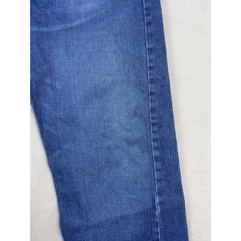 Levis 505 Mens Jeans 36x33 Straight Leg Medium Wash Distressed Workwear Pants - Picture 9 of 10